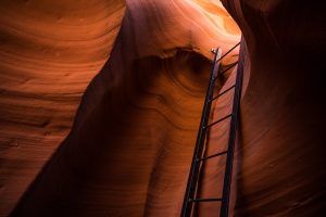 Ladder in canyon